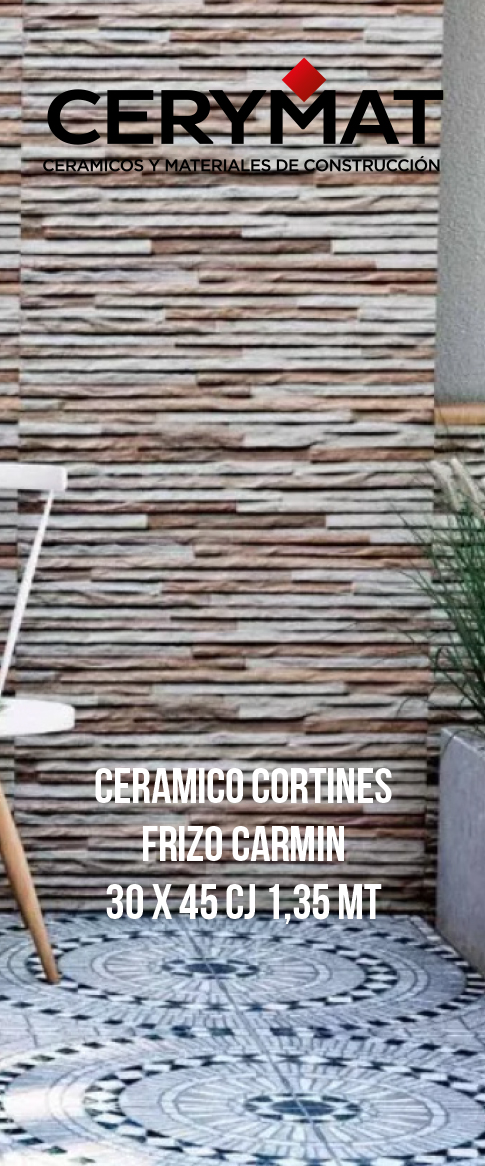 Ceramico Cortines Frizo Carmin 30 X 45 Cj 1,35 Mt