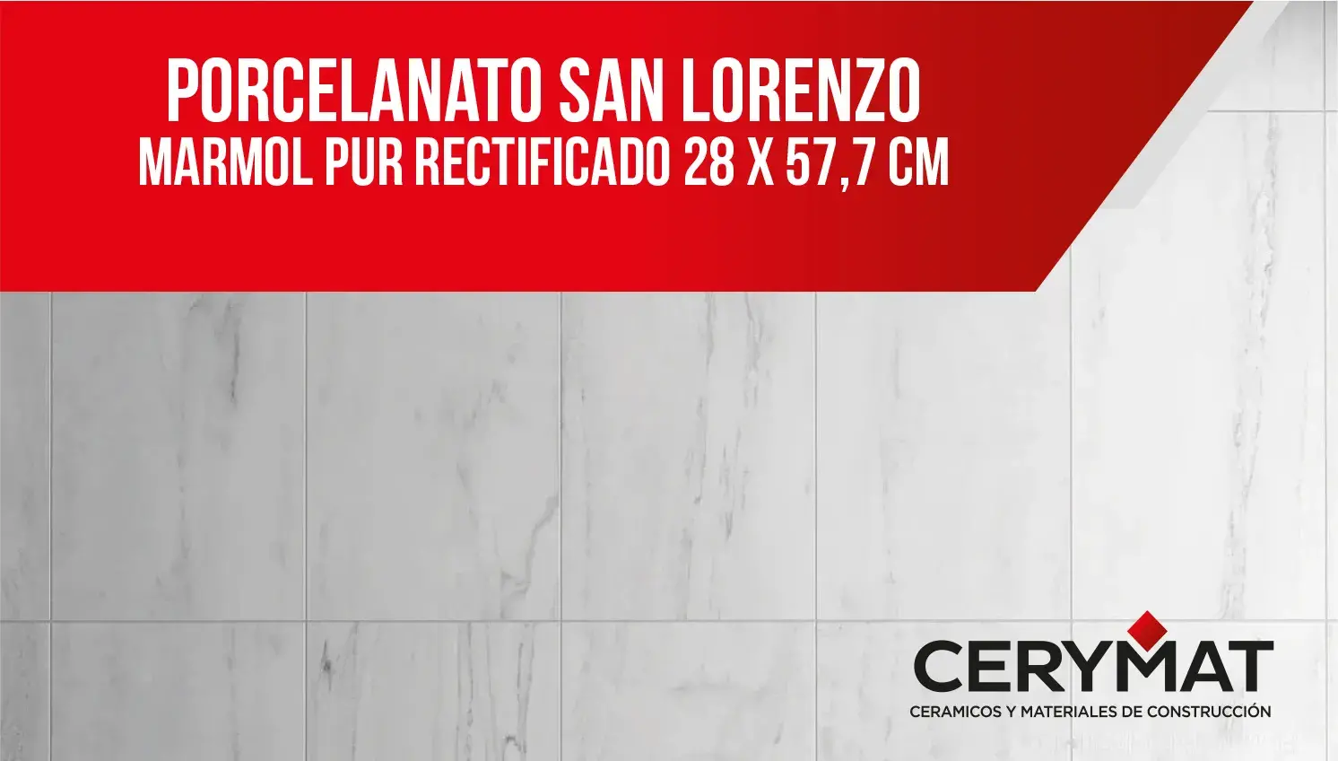 Porcelanato San Lorenzo Marmol Pur Rectificado 28 x 57,7 Cj. 1,29 M2