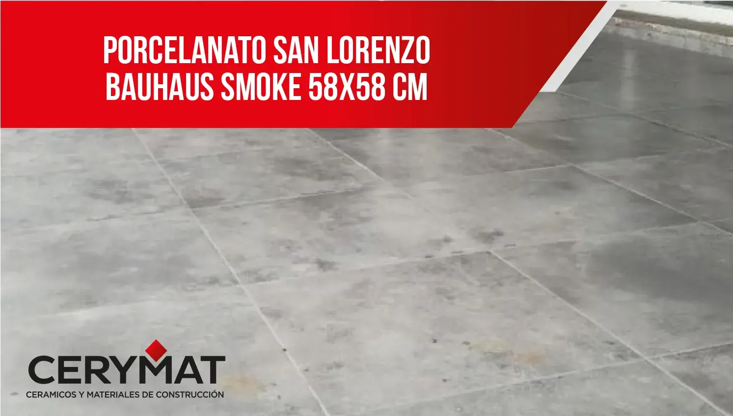 Porcelanato Esmerilado San Lorenzo Rectificado Bauhaus Smoke 2DA 58X58 Cj.1,35