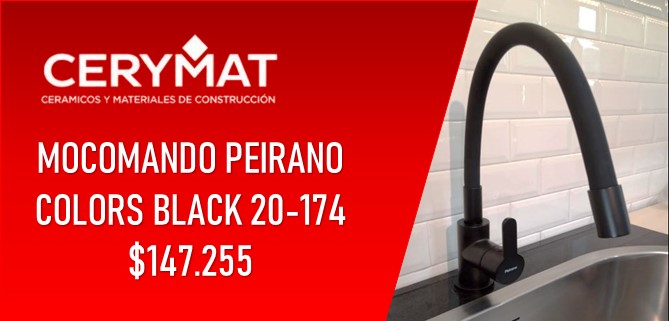 Grifería monocomando para cocina Peirano Black