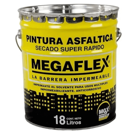 Pintura Asfaltica Secado Super Rapido MEGAFLEX 18 Lts. 