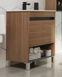 VANITORY SCHNEIDER NIVOR 80 CM MOKA MESADA 3 AGUJEROS LOZA