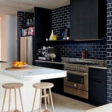 Azulejo Negro Subway Recto 7,5 x 15 Bizantina - Corralon, Baños